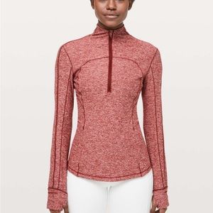 Lululemon run briskly half zip heathered dark sport red
